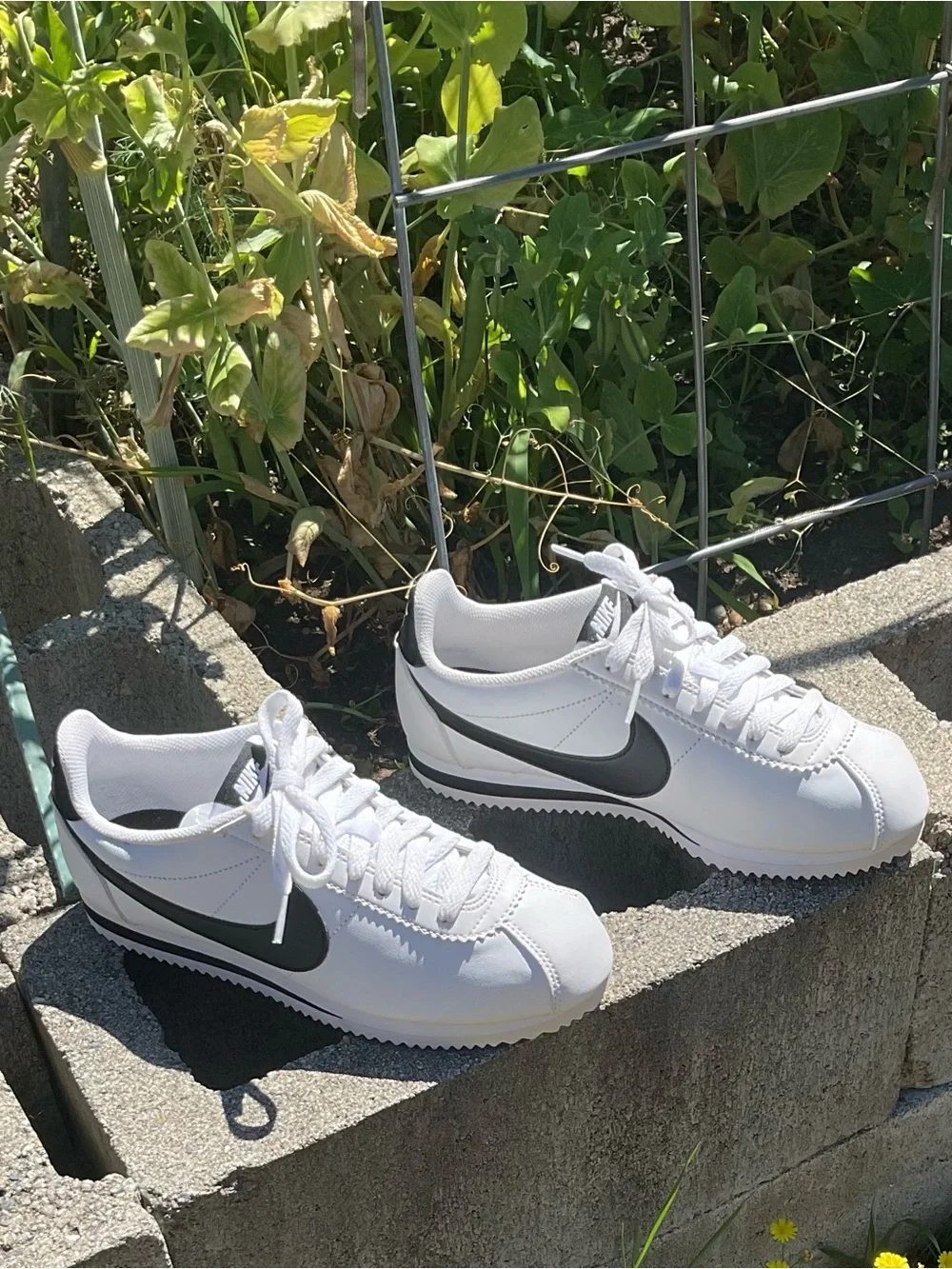 Nike Classic Cortez Leather White Black Women’s Size 8 Sneakers 807471-101